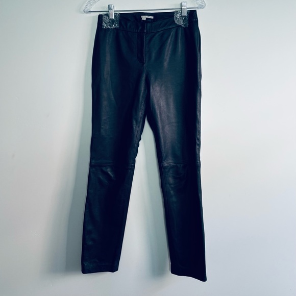 Halogen 100% Leather Navy Pants - Picture 2 of 10